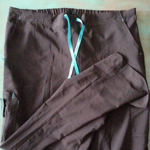 Carhartt Black Scrub Pants - L Petite + Hunter Green LP